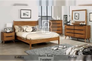 Tempat Tidur Minimalis Kayu Solid Jati Vintage Scandinavian BA 667