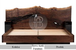 Tempat Tidur Minimalis Kayu Solid Trembesi Serat Kayu Alami BA 691