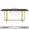 Desain Meja Kayu Solid Kaki Stainless Modern Minimalis Interior BA-707