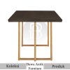 Desain Meja Kayu Solid Kaki Stainless Modern Minimalis Interior BA-707.1