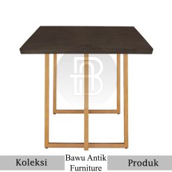 Desain Meja Kayu Solid Kaki Stainless Modern Minimalis Interior BA-707.1