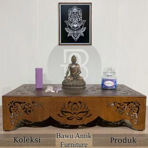 Hiasan Meja Altar Sembahyang Desain Ukiran Bunga Lotus BA 756