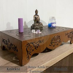 Hiasan Meja Altar Sembahyang Desain Ukiran Bunga Lotus BA-756.1