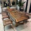 Meja Kayu Solid Trembesi Resin Elegant Desain Anggun BA-733.1