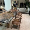 Meja Kayu Solid Trembesi Resin Elegant Desain Anggun BA-733.2