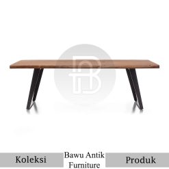 Meja Makan Industrial Minimalis Kayu Solid Jati BA-705