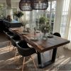 Meja Makan Kayu Suar Utuh Sisi Alami Industrialis Style BA-735.1