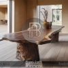 Meja Makan Kayu Trembesi Ukuran Jumbo Interior Minimalis Design BA-736