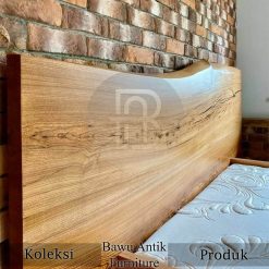 Tempat Tidur Minimalis Solid Headboard Full Kayu Utuh BA-737.1