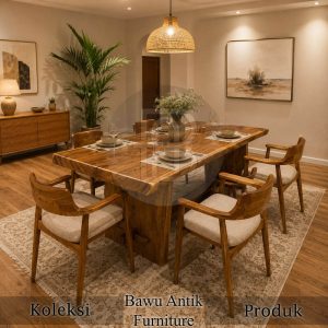 Dining Table Suar Wood Solid No Slab Premium BA 777