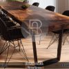 Eksklusif Meja Makan Kayu Utuh Trembesi New Industrial BA-774