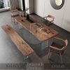 Meja Makan Jumbo Sisi Alami Kayu Utuh Modern Design BA-770.2