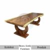 Meja Makan Kayu Trembesi Solid Tepi Alami Exotic Model BA-772.2