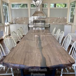 Meja Makan Kayu Utuh Scandinavian Style No Slab Premium Wood BA-765.1
