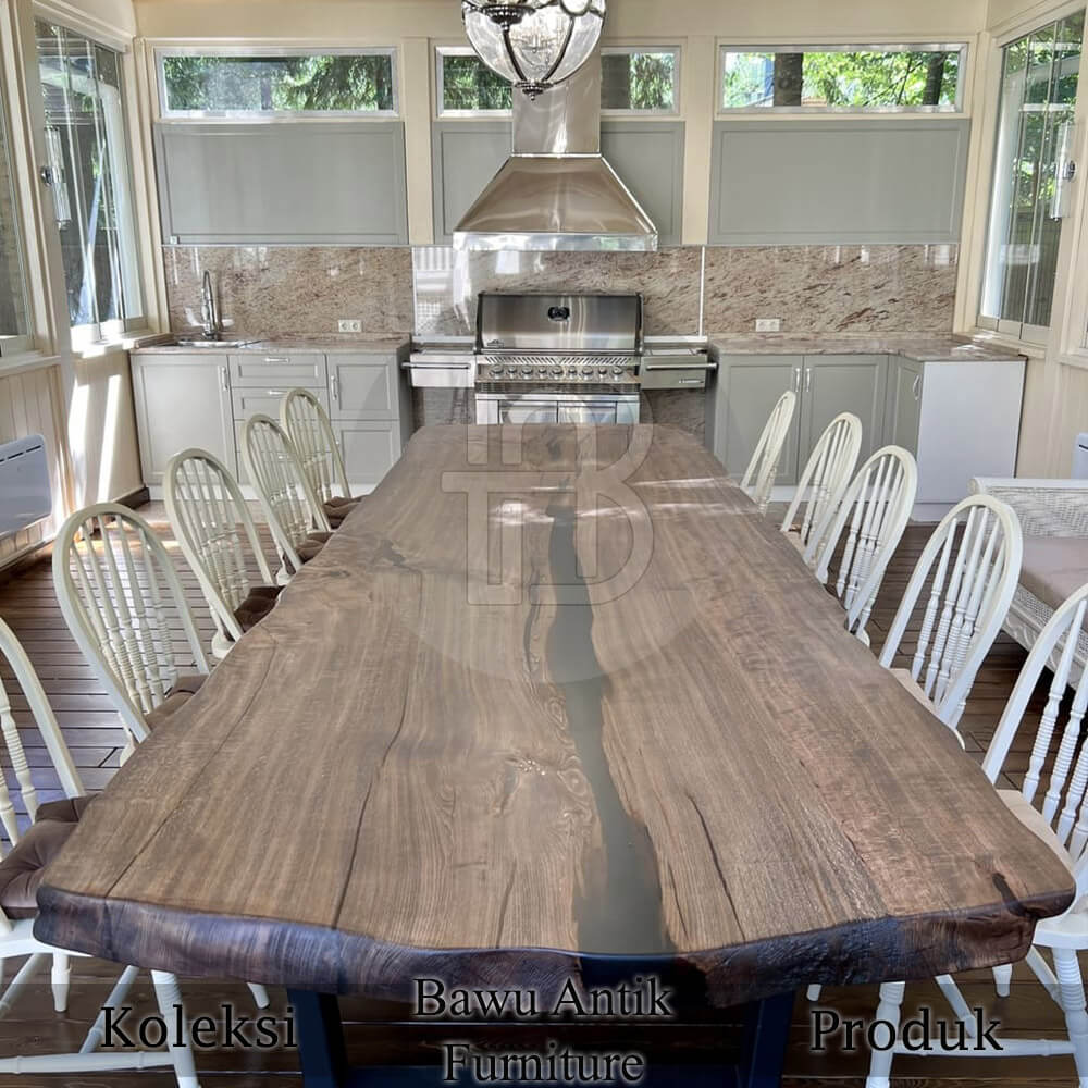 Meja Makan Kayu Utuh Scandinavian Style No Slab Premium Wood BA-765.1 Meja Makan Kayu Utuh Scandinavian Style No Slab Premium Wood BA-765.1