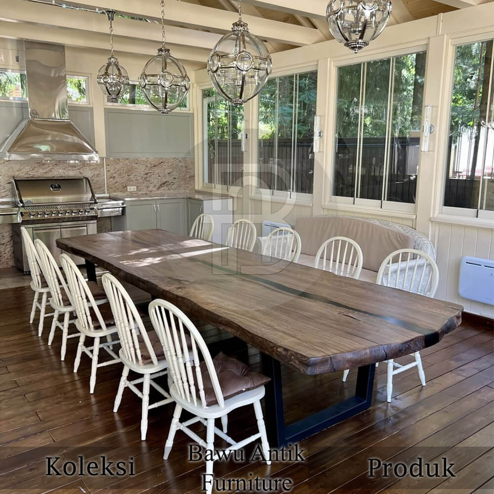 Meja Makan Kayu Utuh Scandinavian Style No Slab Premium Wood BA-765 Meja Makan Kayu Utuh Scandinavian Style No Slab Premium Wood BA-765