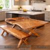 Meja Makan Minimalis Live Edge No Slab Premium Wood BA-769