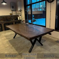 Meja Solid Kayu Trembesi Industrial Style Premium Design BA-768