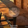 Meja Solid Kayu Utuh Natural Walnut Epoxy Resin Premium BA-773