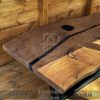 Meja Solid Kayu Utuh Natural Walnut Epoxy Resin Premium BA-773.2