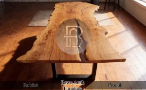 Minimalist Solid Wood Table Single Slab Premium Wood BA 775