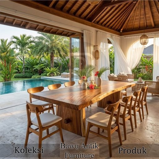 Suar Solid Wood Table Natural Walnut Exclusive Design BA-778