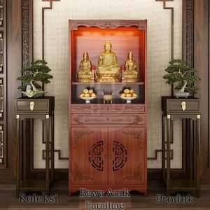 Meja Altar Buddha Model Drawer Ukiran Klasik Kayu Jati Solid Premium BA 794