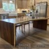 Meja Kayu Solid Trembesi Waterfall Design Natural Walnut BA-810