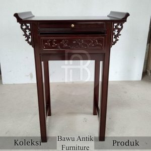 Meja Persembahan Kayu Jati Solid Natural Rose Wood Color BA 800