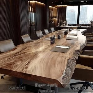 Meja Rapat Kayu Utuh Ukuran Jumbo Industrial Design BA 811