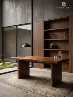 Meja kayu solid minimalis modern
