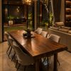 Set Meja Jati Solid Utuh Alami kayu jati premium Jepara desain minimalis modern 6 kursi