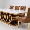 Sisi Kanan Meja makan Stainless Top Marmer
