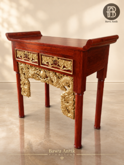 Meja Altar Chinese Kayu Jati 8 — Eksklusif dan Elegan dengan Ukiran Emas