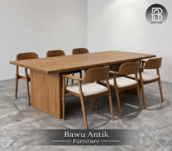 Meja Makan Solid Wood 6 Kursi Mewah & Eksklusif
