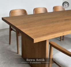Meja makan solid wood 6 kursi mewah dan eksklusif