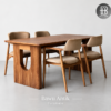 Meja Makan Jati Solid Bawu Antik 4 Meja jati solid dengan kursi kayu desain modern